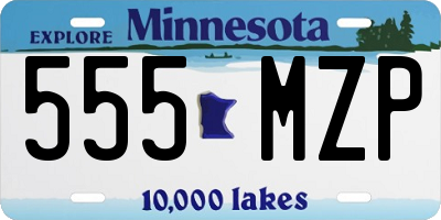 MN license plate 555MZP