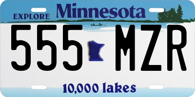 MN license plate 555MZR