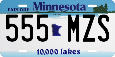 MN license plate 555MZS