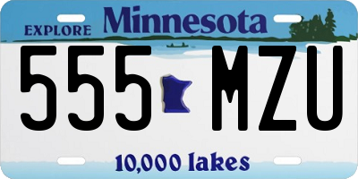 MN license plate 555MZU