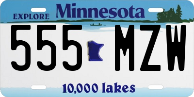 MN license plate 555MZW
