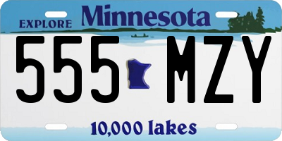 MN license plate 555MZY