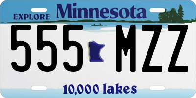 MN license plate 555MZZ