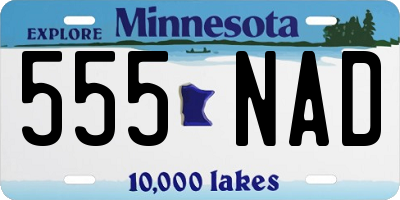 MN license plate 555NAD