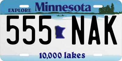 MN license plate 555NAK