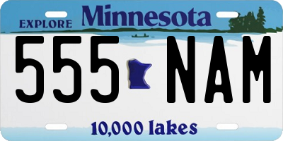 MN license plate 555NAM