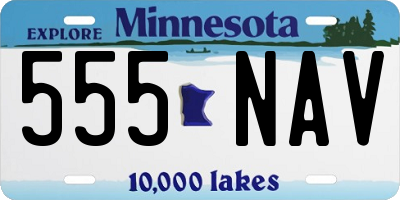 MN license plate 555NAV