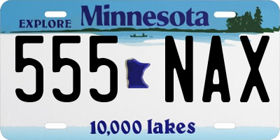 MN license plate 555NAX