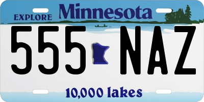 MN license plate 555NAZ