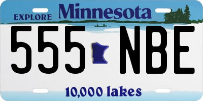 MN license plate 555NBE