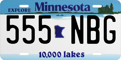 MN license plate 555NBG