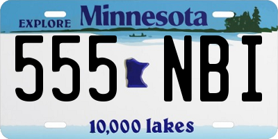 MN license plate 555NBI