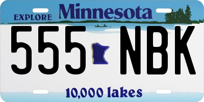 MN license plate 555NBK