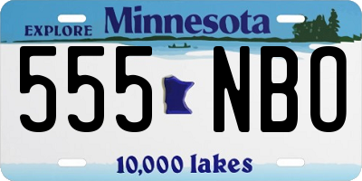 MN license plate 555NBO