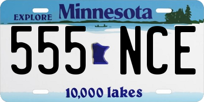 MN license plate 555NCE