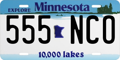 MN license plate 555NCO