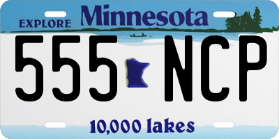 MN license plate 555NCP