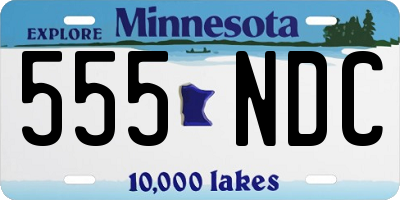 MN license plate 555NDC