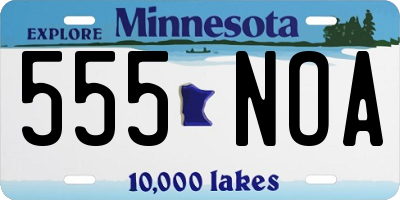 MN license plate 555NOA