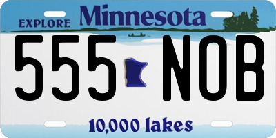 MN license plate 555NOB