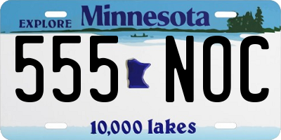 MN license plate 555NOC