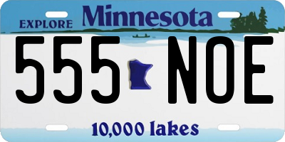 MN license plate 555NOE
