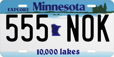 MN license plate 555NOK