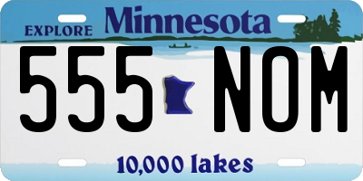 MN license plate 555NOM