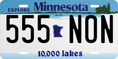 MN license plate 555NON