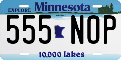 MN license plate 555NOP