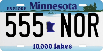 MN license plate 555NOR