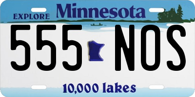 MN license plate 555NOS