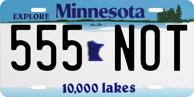 MN license plate 555NOT