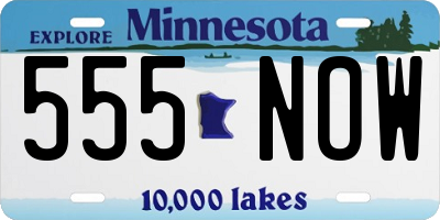 MN license plate 555NOW