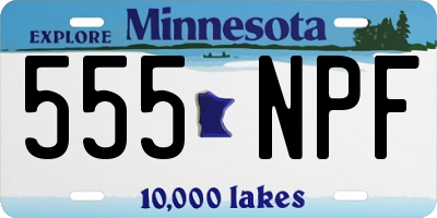 MN license plate 555NPF
