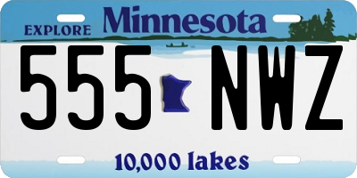 MN license plate 555NWZ