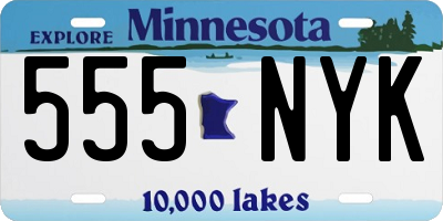 MN license plate 555NYK