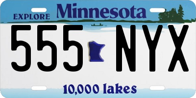 MN license plate 555NYX