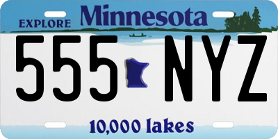 MN license plate 555NYZ