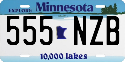 MN license plate 555NZB