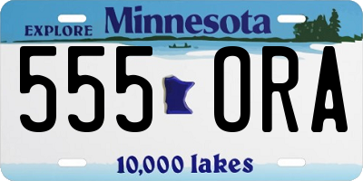 MN license plate 555ORA