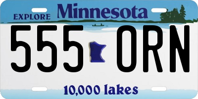 MN license plate 555ORN