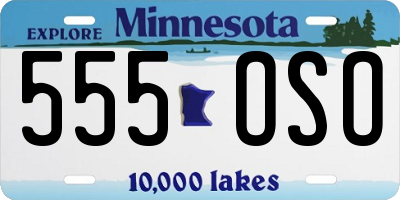 MN license plate 555OSO