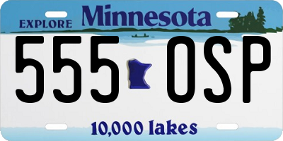 MN license plate 555OSP