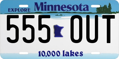 MN license plate 555OUT