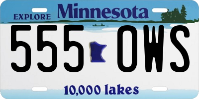 MN license plate 555OWS