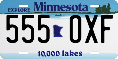 MN license plate 555OXF