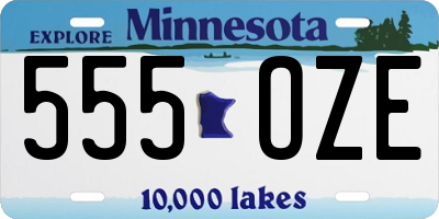 MN license plate 555OZE