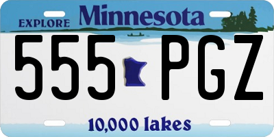 MN license plate 555PGZ