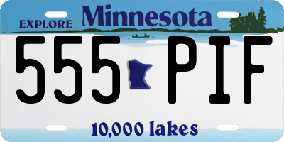 MN license plate 555PIF